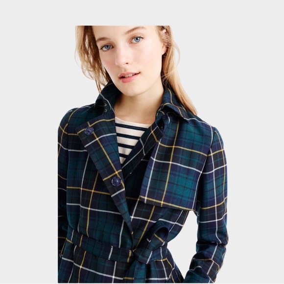 J.Crew Collection Trench coat in Tartan - Picture 4 of 17